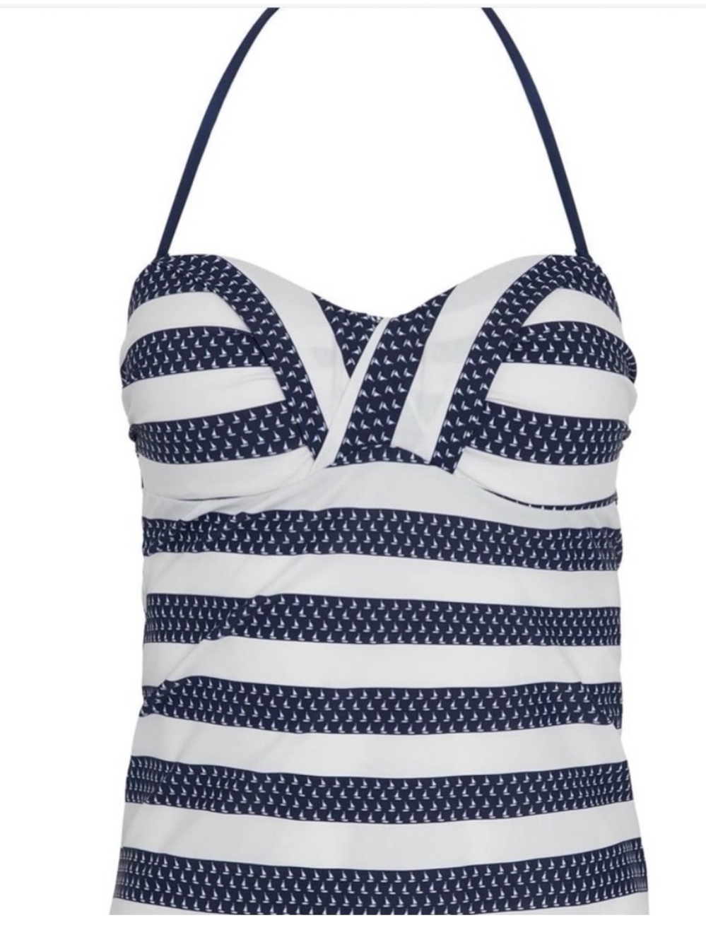 VENUS Nautical Navy and White Striped Tankini Top